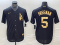 Men's Los Angeles Dodgers Freddie Freeman #5 Black Limited Jersey