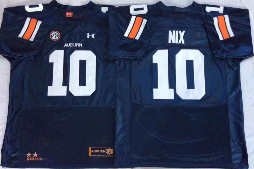Men's Auburn Tigers Bo Nix #10 Navy Jersey