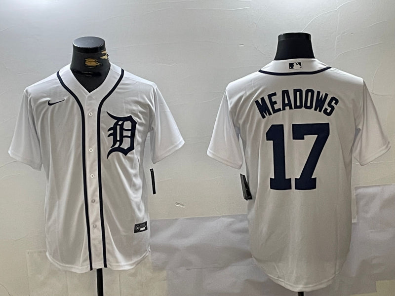 Men's Detroit Tigers Austin Meadows #17 White Home Limited Jersey