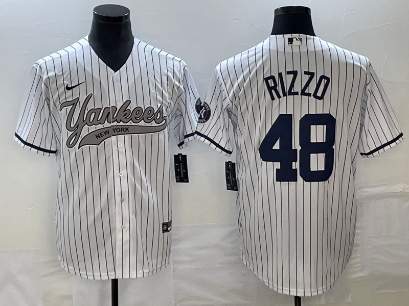 Men's New York Yankees Anthony Rizzo #48 White Jersey Joint Edition