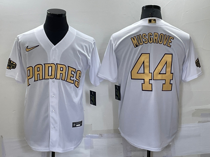 Men's San Diego Padres Joe Musgrove #44 White Jersey