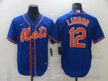 Men's New York Mets Francisco Lindor #12 Blue Baseball Jersey