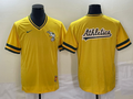 Men's Oakland Athletics Gold Cooperstown Collection Mesh Batting Jersey