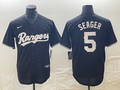 Men's Texas Rangers Corey Seager #5 Black Jersey