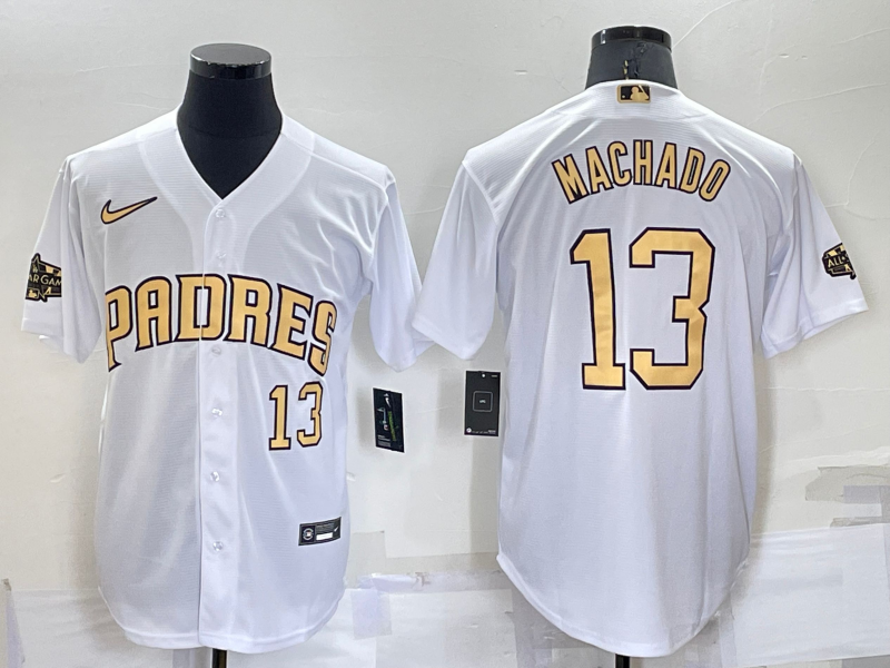 Men's San Diego Padres Manny Machado #13 White Jersey