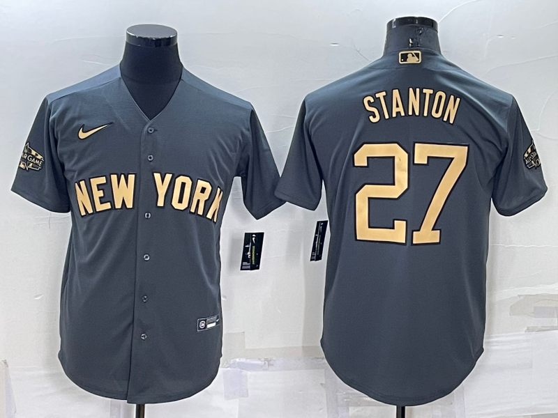 Men's New York Yankees Giancarlo Stanton #27 Gray Jersey