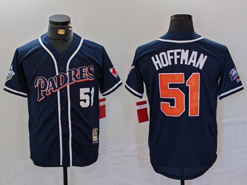 Men's San Diego Padres Trevor Hoffman #51 Navy Jersey