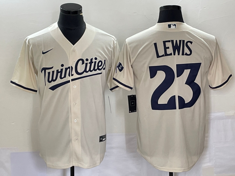 Men's Minnesota Twins Royce Lewis #23 Beige Alternate Jersey