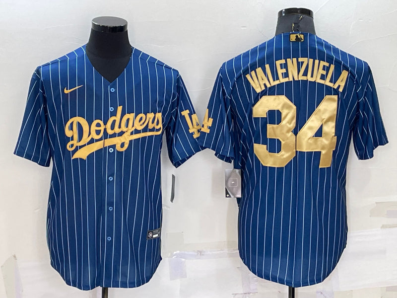 Men's Los Angeles Dodgers Fernando Valenzuela #34 Blue Jersey