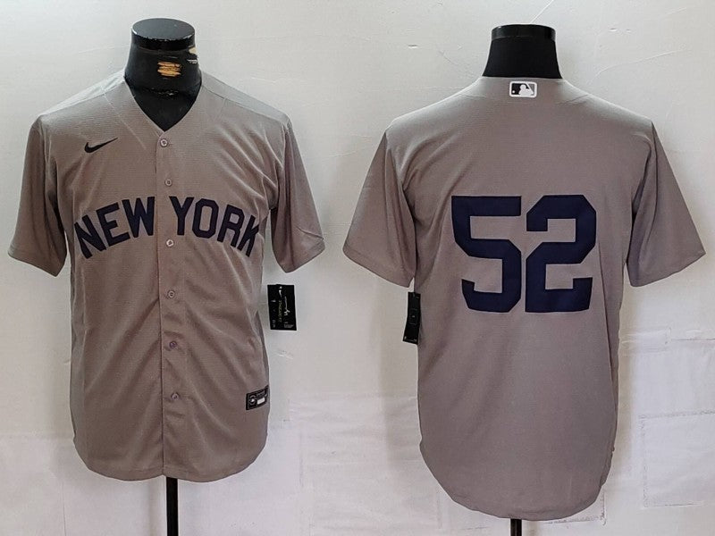 Men's New York Yankees CC Sabathia #52 Gray Jersey