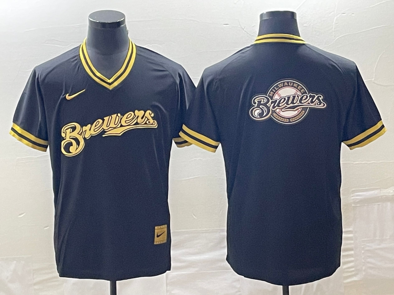 Men's Milwaukee Brewers Black Team Jersey