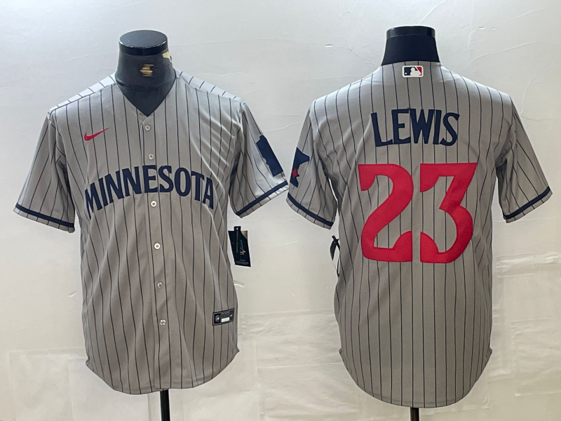 Men's Minnesota Twins Royce Lewis #23 Gray Road Team Jersey