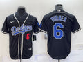 Men's Los Angeles Dodgers Trea Turner #6 Black Stitched Jersey