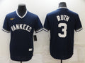 Men's New York Yankees Babe Ruth #3 Navy Stitched Jersey