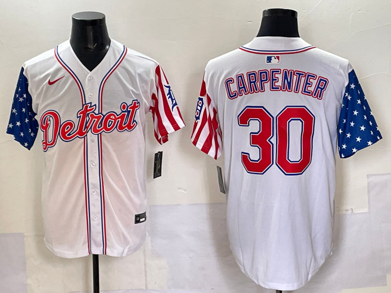 Men's Detroit Tigers Kerry Carpenter #30 White Limited Jersey