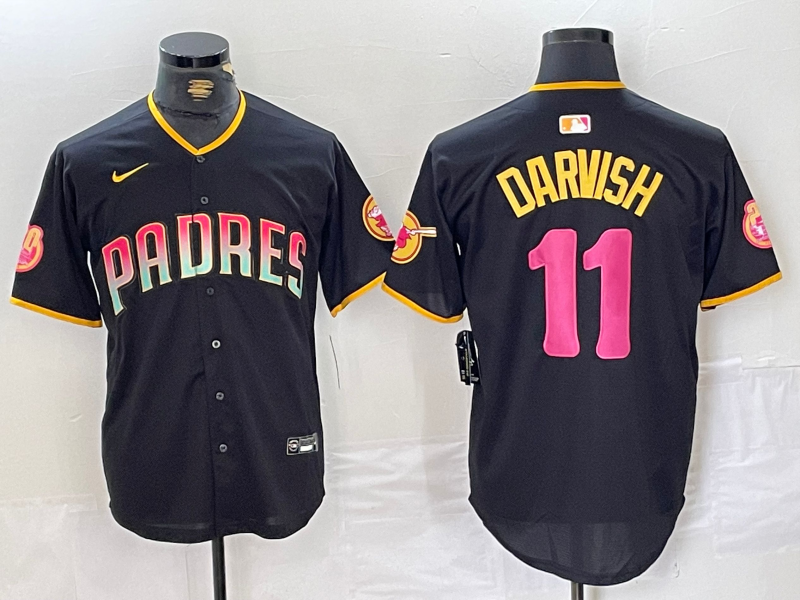 Men's San Diego Padres Yu Darvish #11 Black Jersey