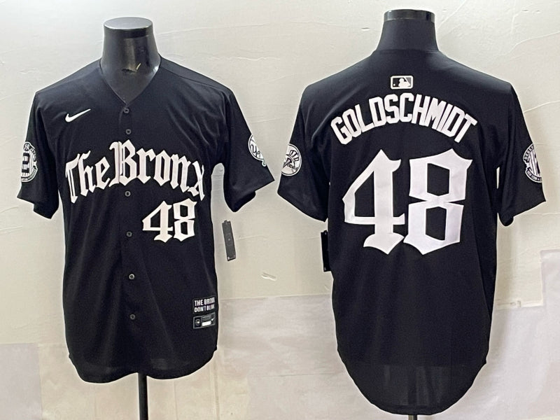 Men's New York Yankees Paul Goldschmidt #48 Black Jersey