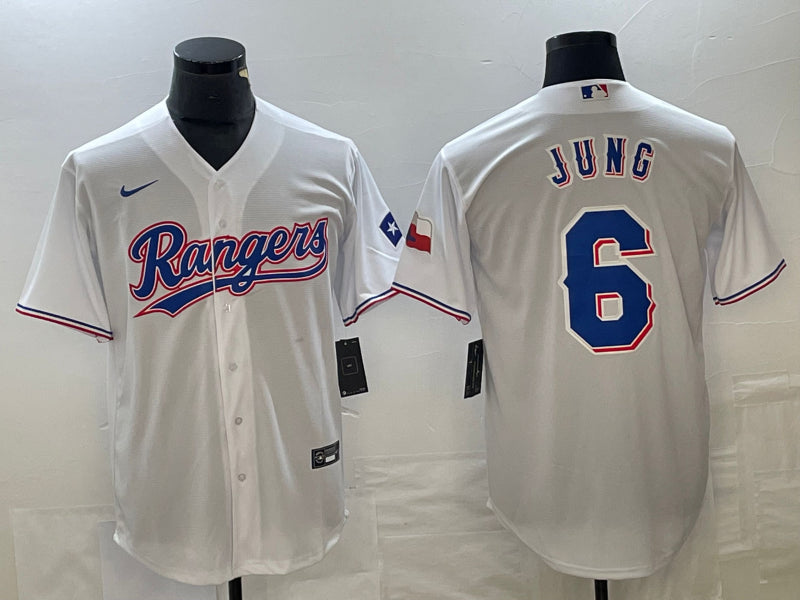 Men's Texas Rangers Josh Jung #6 White Home Jersey