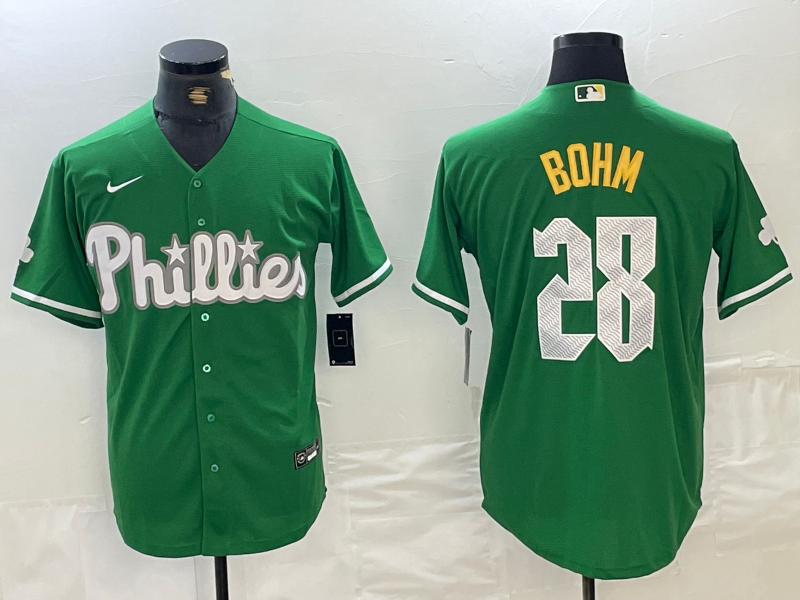 Men's Philadelphia Phillies Alec Bohm #28 Green Jersey