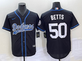 Men's Los Angeles Dodgers Mookie Betts #50 Black Jersey Joint Edition