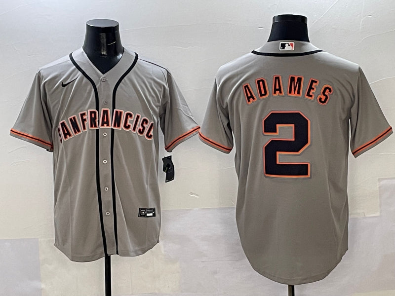 Men's San Francisco Giants Willy Adames #2 Gray Jersey