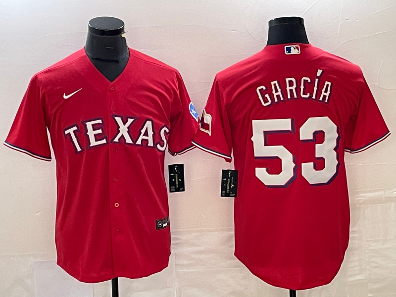 Men's Texas Rangers Adolis Garcia #53 Red Jersey