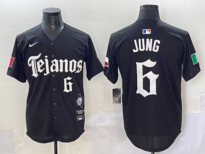 Men's Texas Rangers Josh Jung #6 Black Jersey