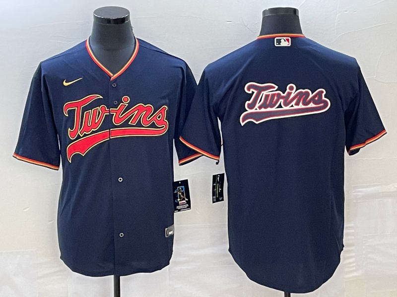 Men's Minnesota Twins Navy Logo Jersey