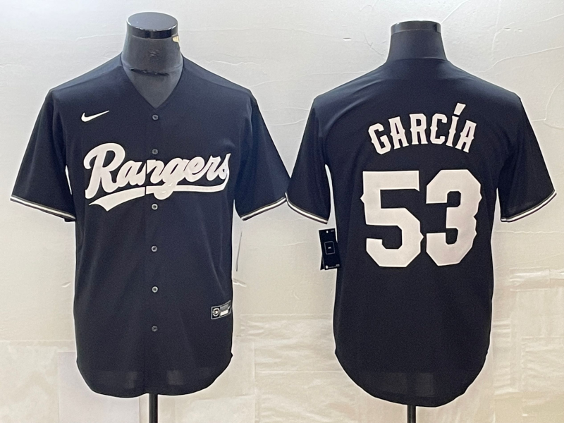 Men's Texas Rangers Adolis Garcia #53 Black Jersey