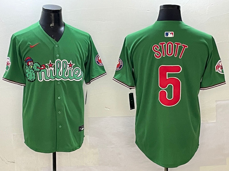 Men's Philadelphia Phillies Bryson Stott #5 Green Team Jersey
