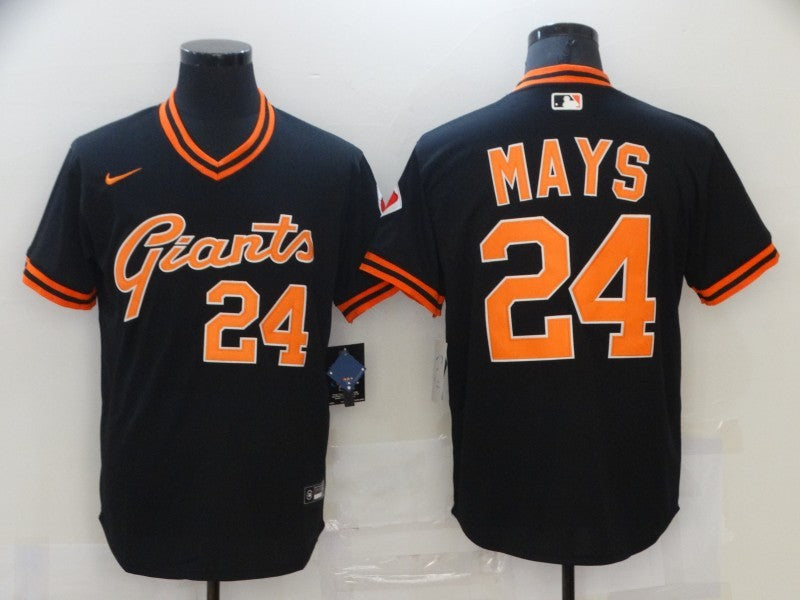Men's San Francisco Giants Willie Mays #24 Black Baseball Jersey