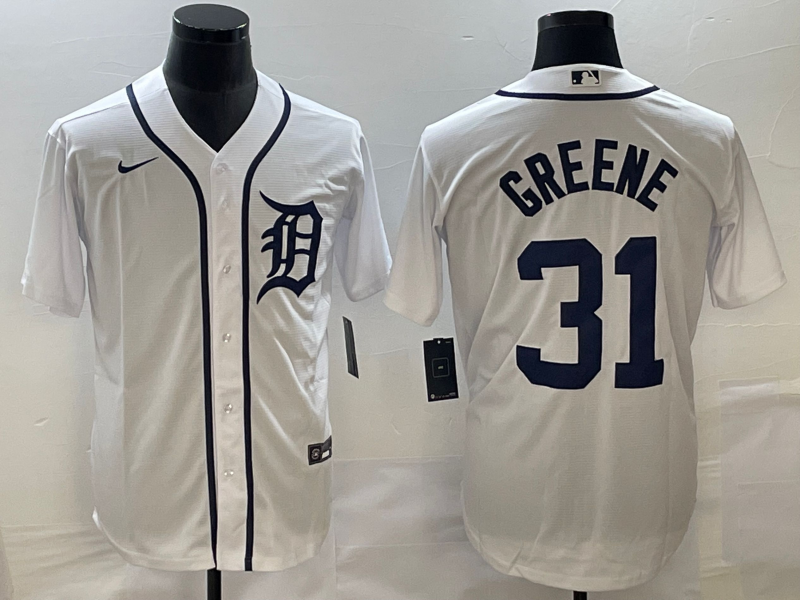 Men's Detroit Tigers Riley Greene #31 White Jersey