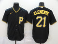Men's Pittsburgh Pirates Roberto Clemente #21 Black Baseball Jersey