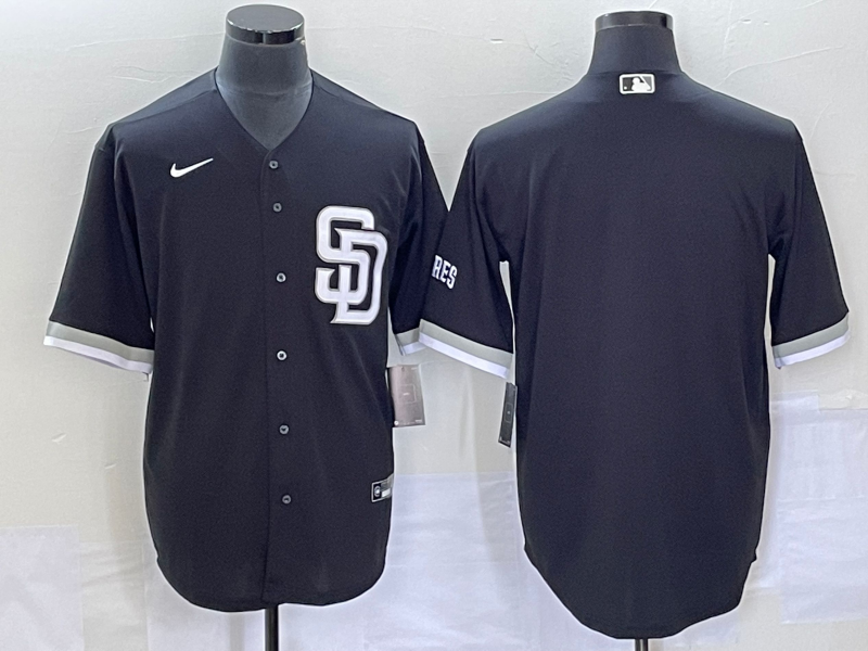 Men's San Diego Padres Black Blank Jersey