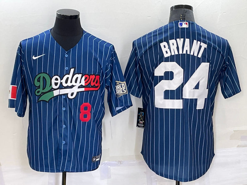 Men's Los Angeles Dodgers Kobe Bryant #8-24 Blue Jersey