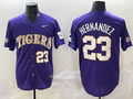 Men's LSU Tigers Luis Hernandez #23 Purple Jersey