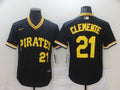 Men's Pittsburgh Pirates Roberto Clemente #21 Black Authentic Jersey
