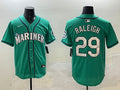 Men's Seattle Mariners Cal Raleigh #29 Aqua Official Jersey