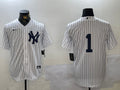 Men's New York Yankees Billy Martin #1 White Jersey