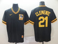 Men's Pittsburgh Pirates Roberto Clemente #21 Black Jersey