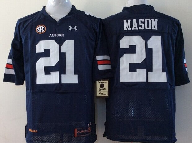 Men's Auburn Tigers Tre Mason #21 Navy Jersey