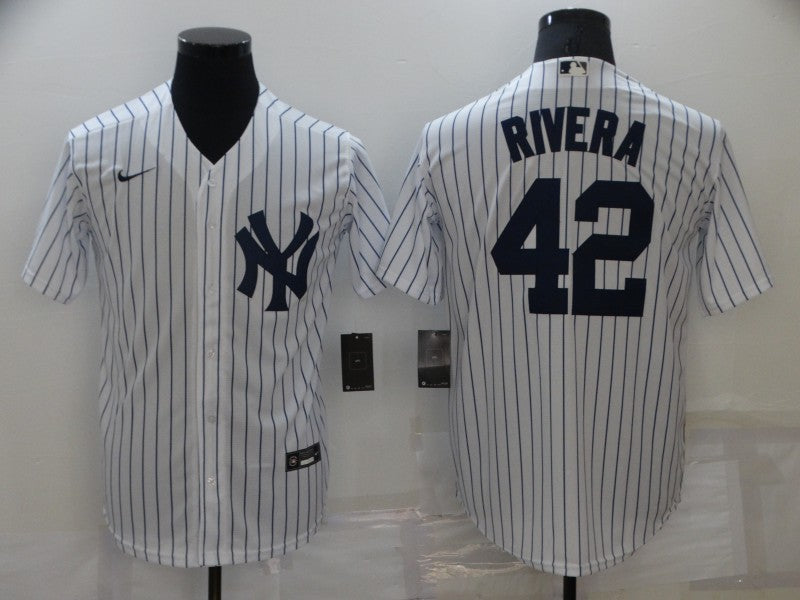 Men's New York Yankees Mariano Rivera #42 White Baseball Jersey