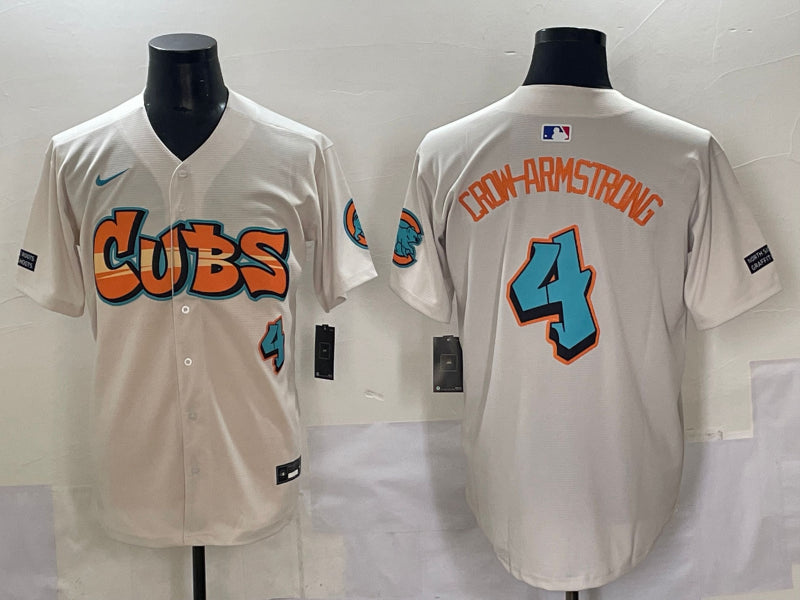 Men's Chicago Cubs Pete Crow-Armstrong #4 Cream Jersey