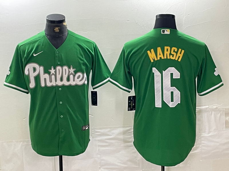 Men's Philadelphia Phillies Brandon Marsh #16 Green Jersey