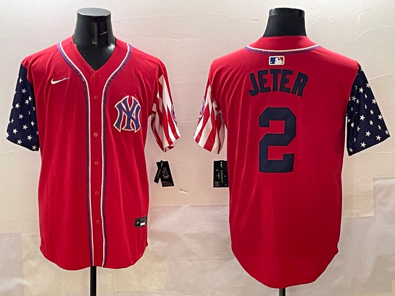 Men's New York Yankees Derek Jeter #2 Red Limited Jersey