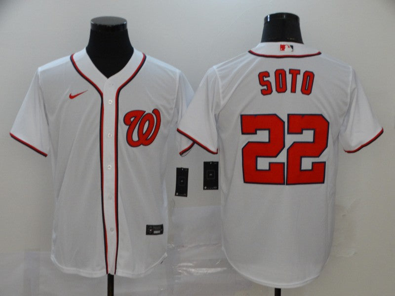 Men's Washington Nationals Juan Soto #22 White Baseball Jersey