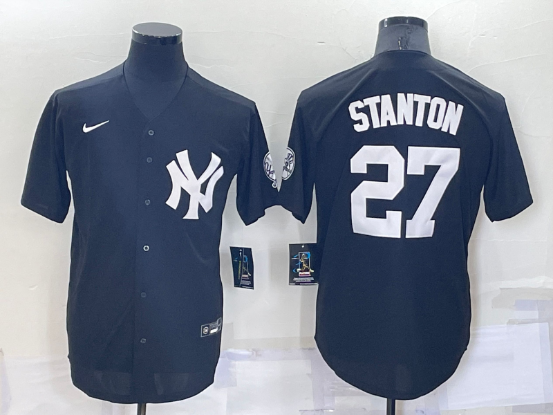 Men's New York Yankees Giancarlo Stanton #27 Black Baseball Jersey