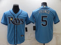 Men's Tampa Bay Rays Wander Franco #5 Blue Baseball Jersey