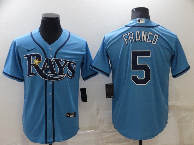 Men's Tampa Bay Rays Wander Franco #5 Blue Baseball Jersey