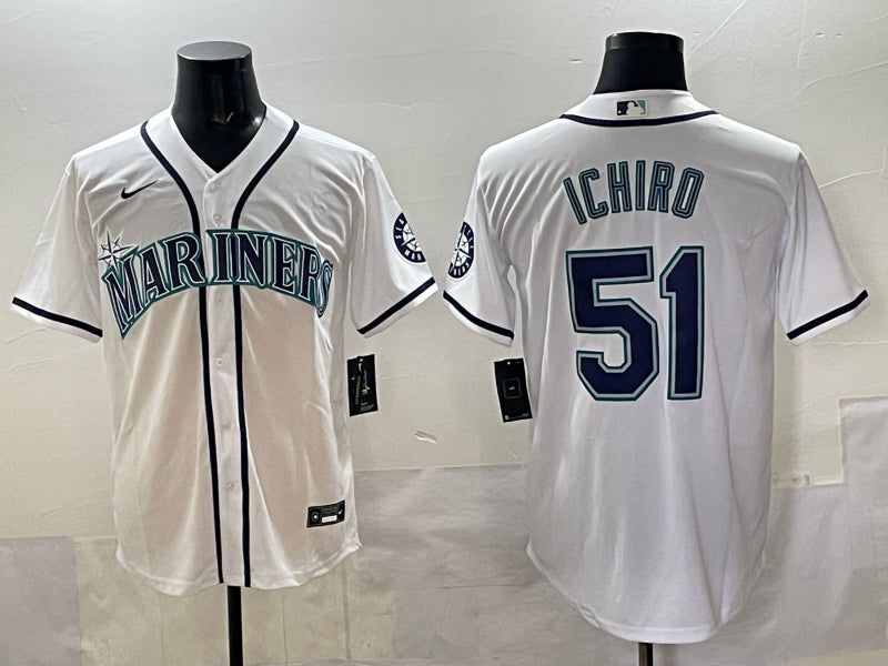 Men's Seattle Mariners Ichiro Suzuki #51 White Jersey